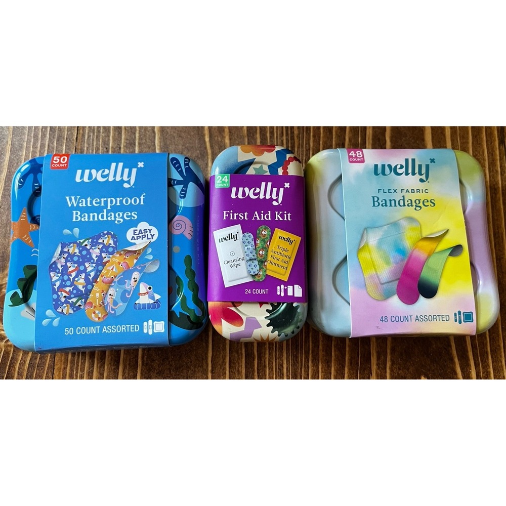 Welly Bravery Badges Assorted Flex Fabric Bandages Waterproof First Aid Lot Of 3